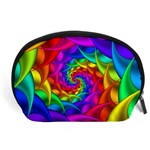 Psychedelic Rainbow Spiral Accessory Pouch (Large)