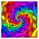 Psychedelic Rainbow Spiral Large Satin Scarf (Square)