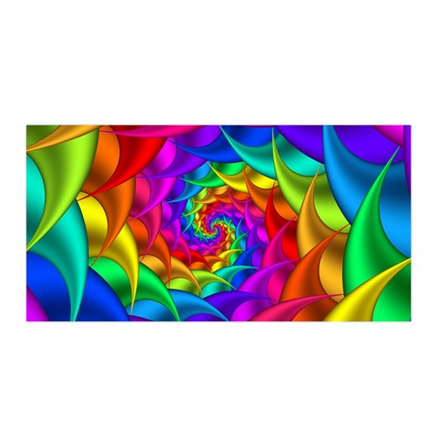 Psychedelic Rainbow Spiral Satin Wrap from ArtsNow.com Front