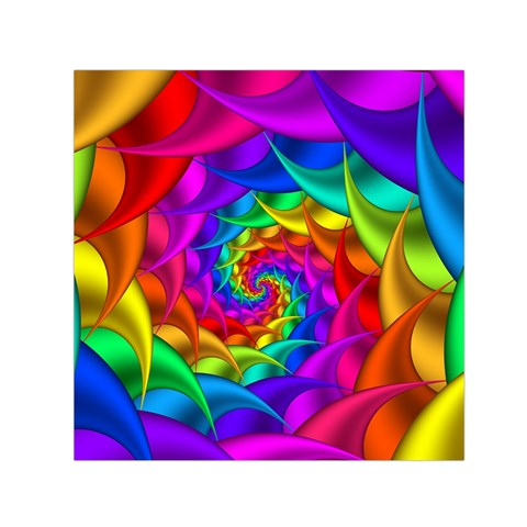 Psychedelic Rainbow Spiral Small Satin Scarf (Square) from ArtsNow.com Front