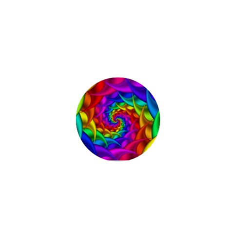 Psychedelic Rainbow Spiral 1  Mini Button from ArtsNow.com Front