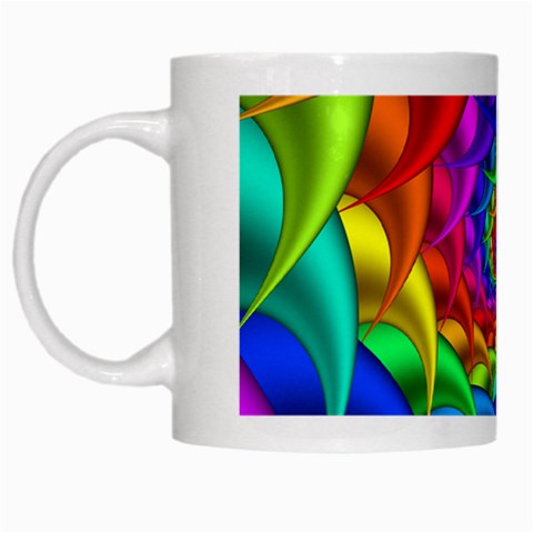Psychedelic Rainbow Spiral White Mug from ArtsNow.com Left