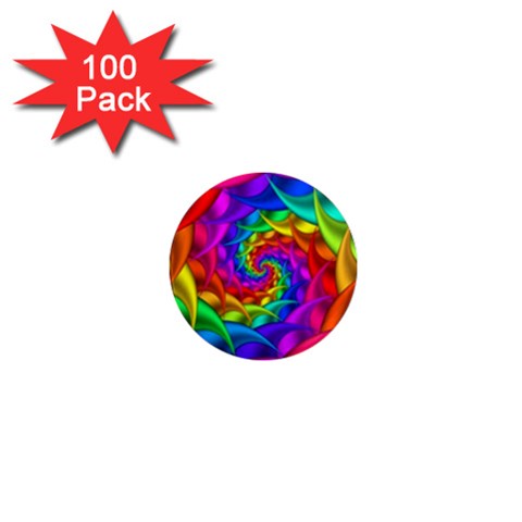 Psychedelic Rainbow Spiral 1  Mini Magnet (100 pack)  from ArtsNow.com Front