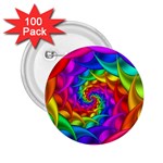 Psychedelic Rainbow Spiral 2.25  Button (100 pack)