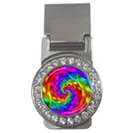 Psychedelic Rainbow Spiral Money Clip (CZ)