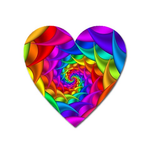 Psychedelic Rainbow Spiral Magnet (Heart) from ArtsNow.com Front