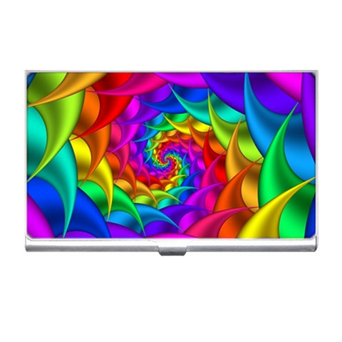 Psychedelic Rainbow Spiral Business Card Holder from ArtsNow.com Front