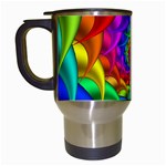 Psychedelic Rainbow Spiral Travel Mug (White)