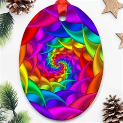 Psychedelic Rainbow Spiral Oval Ornament (Two Sides) from ArtsNow.com Back