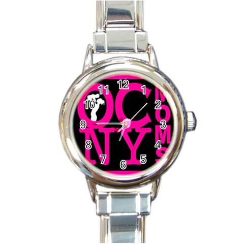 OCNYMOMS LOGO Round Italian Charm Watches from ArtsNow.com Front