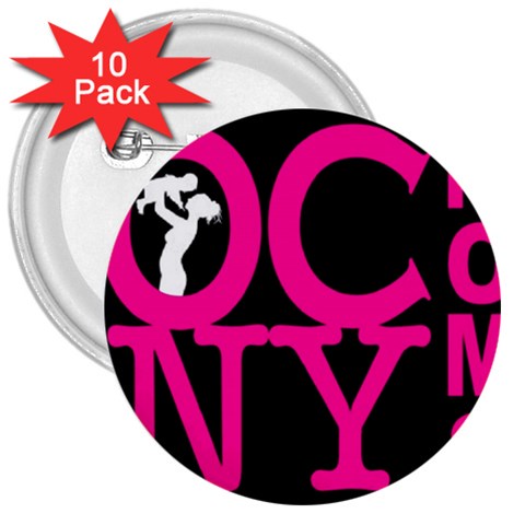 OCNYMOMS LOGO 3  Buttons (10 pack)  from ArtsNow.com Front