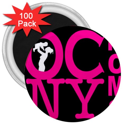 OCNYMOMS LOGO 3  Magnets (100 pack) from ArtsNow.com Front