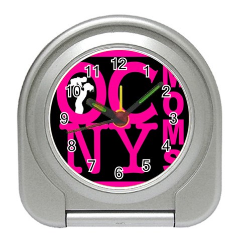 OCNYMOMS LOGO Travel Alarm Clocks from ArtsNow.com Front