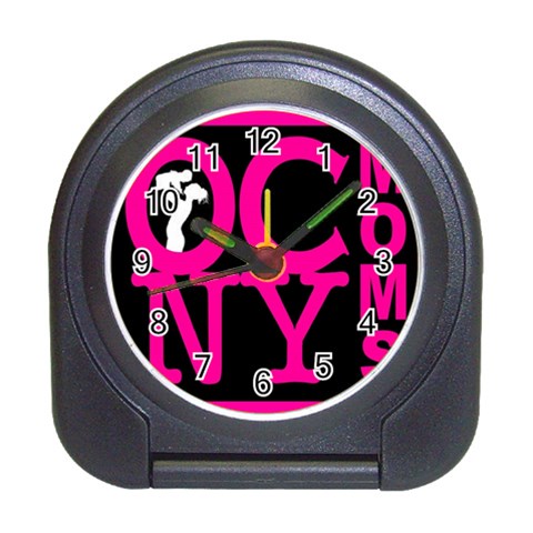 OCNYMOMS LOGO Travel Alarm Clocks from ArtsNow.com Front
