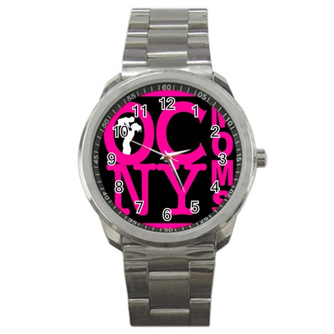 OCNYMOMS LOGO Sport Metal Watches from ArtsNow.com Front