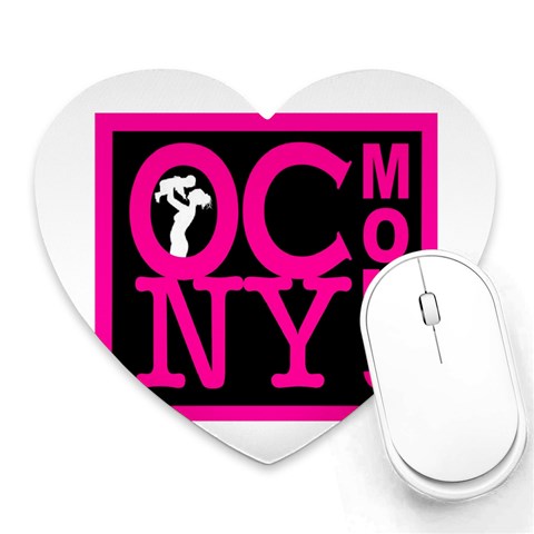 OCNYMOMS LOGO Heart Mousepads from ArtsNow.com Front