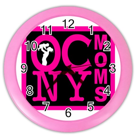 OCNYMOMS LOGO Color Wall Clocks from ArtsNow.com Front