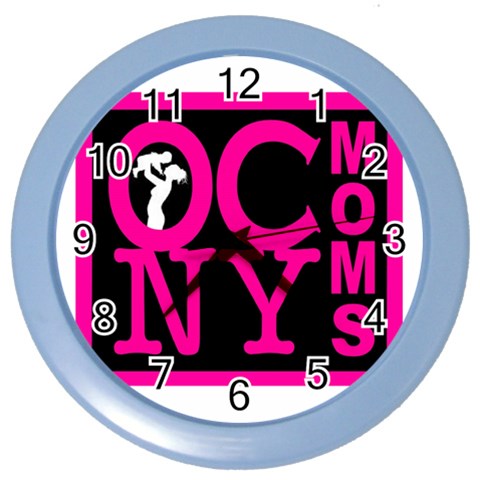 OCNYMOMS LOGO Color Wall Clocks from ArtsNow.com Front