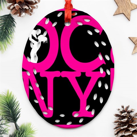 OCNYMOMS LOGO Oval Filigree Ornament (2 Front