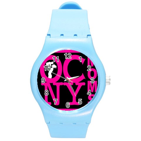 OCNYMOMS LOGO Round Plastic Sport Watch (M) from ArtsNow.com Front