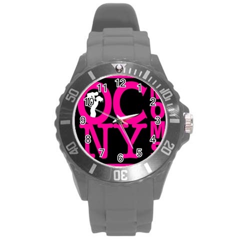 OCNYMOMS LOGO Round Plastic Sport Watch (L) from ArtsNow.com Front