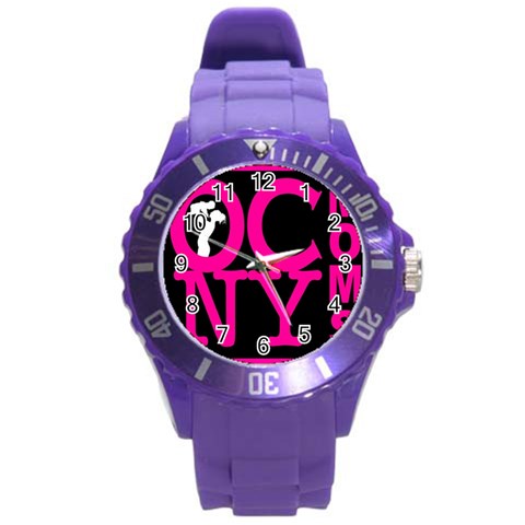 OCNYMOMS LOGO Round Plastic Sport Watch (L) from ArtsNow.com Front