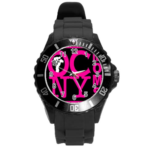 OCNYMOMS LOGO Round Plastic Sport Watch (L) from ArtsNow.com Front
