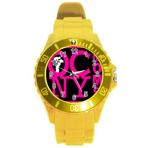 OCNYMOMS LOGO Round Plastic Sport Watch (L) from ArtsNow.com Front