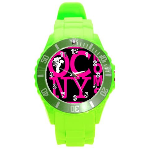OCNYMOMS LOGO Round Plastic Sport Watch (L) from ArtsNow.com Front