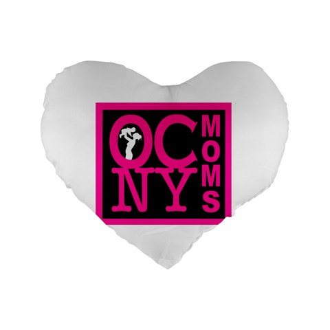 OCNYMOMS LOGO Standard 16  Premium Heart Shape Cushions from ArtsNow.com Front