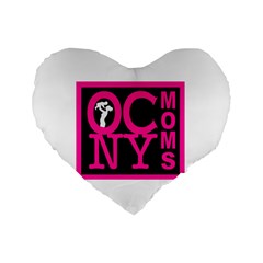 OCNYMOMS LOGO Standard 16  Premium Heart Shape Cushions from ArtsNow.com Front