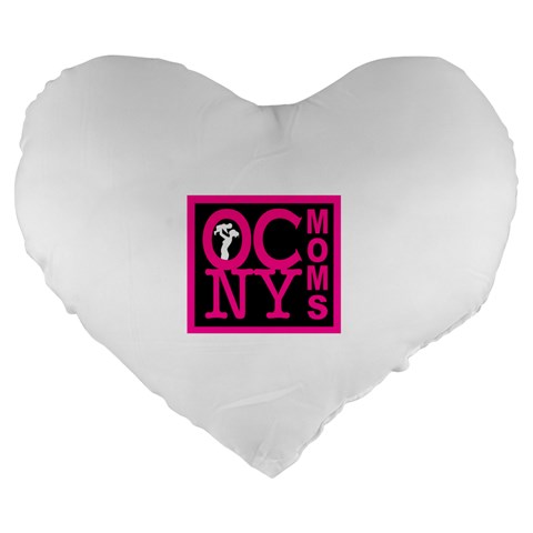 OCNYMOMS LOGO Large 19  Premium Heart Shape Cushions from ArtsNow.com Front