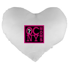 OCNYMOMS LOGO Large 19  Premium Heart Shape Cushions from ArtsNow.com Front