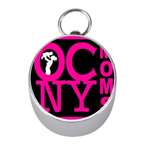 OCNYMOMS LOGO Mini Silver Compasses from ArtsNow.com Front