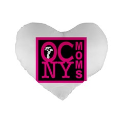 OCNYMOMS LOGO Standard 16  Premium Flano Heart Shape Cushions from ArtsNow.com Front