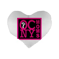 OCNYMOMS LOGO Standard 16  Premium Flano Heart Shape Cushions from ArtsNow.com Back