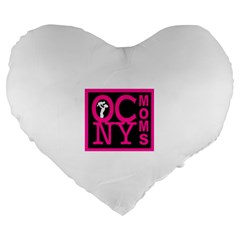 OCNYMOMS LOGO Large 19  Premium Flano Heart Shape Cushions from ArtsNow.com Front