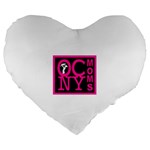 OCNYMOMS LOGO Large 19  Premium Flano Heart Shape Cushions