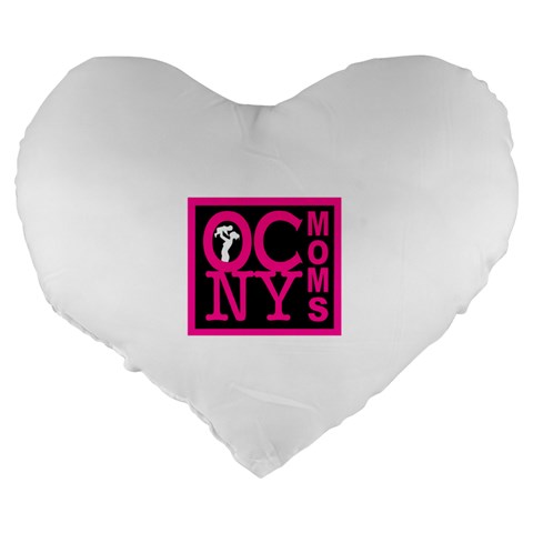 OCNYMOMS LOGO Large 19  Premium Flano Heart Shape Cushions from ArtsNow.com Back