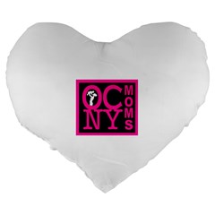 OCNYMOMS LOGO Large 19  Premium Flano Heart Shape Cushions from ArtsNow.com Back