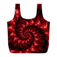 Red Glossy Fractal Spiral Full Print Recycle Bag (L) from ArtsNow.com Back