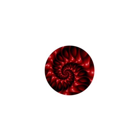 Red Glossy Fractal Spiral 1  Mini Magnet from ArtsNow.com Front