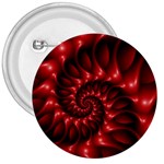 Red Glossy Fractal Spiral 3  Button