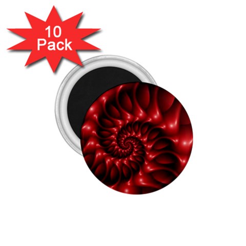 Red Glossy Fractal Spiral 1.75  Magnet (10 pack)  from ArtsNow.com Front