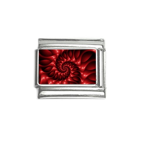 Red Glossy Fractal Spiral Italian Charm (9mm) from ArtsNow.com Front