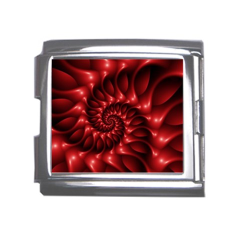 Red Glossy Fractal Spiral Mega Link Italian Charm (18mm) from ArtsNow.com Front