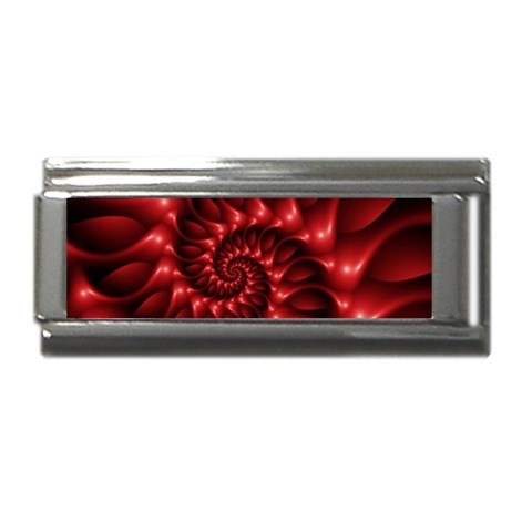Red Glossy Fractal Spiral Superlink Italian Charm (9mm) from ArtsNow.com Front
