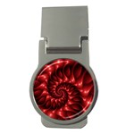 Red Glossy Fractal Spiral Money Clip (Round)
