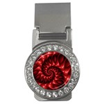 Red Glossy Fractal Spiral Money Clip (CZ)