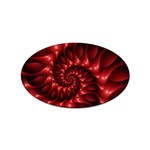 Red Glossy Fractal Spiral Sticker (Oval)
